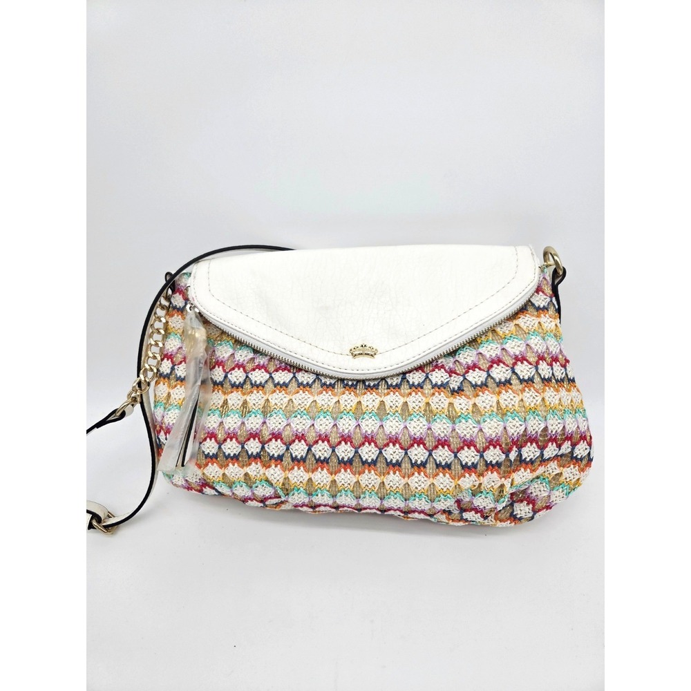 Juicy Couture Rainbow Crochet Knit Weave Medium‎ Crossbody Bag Flap Boho Soho